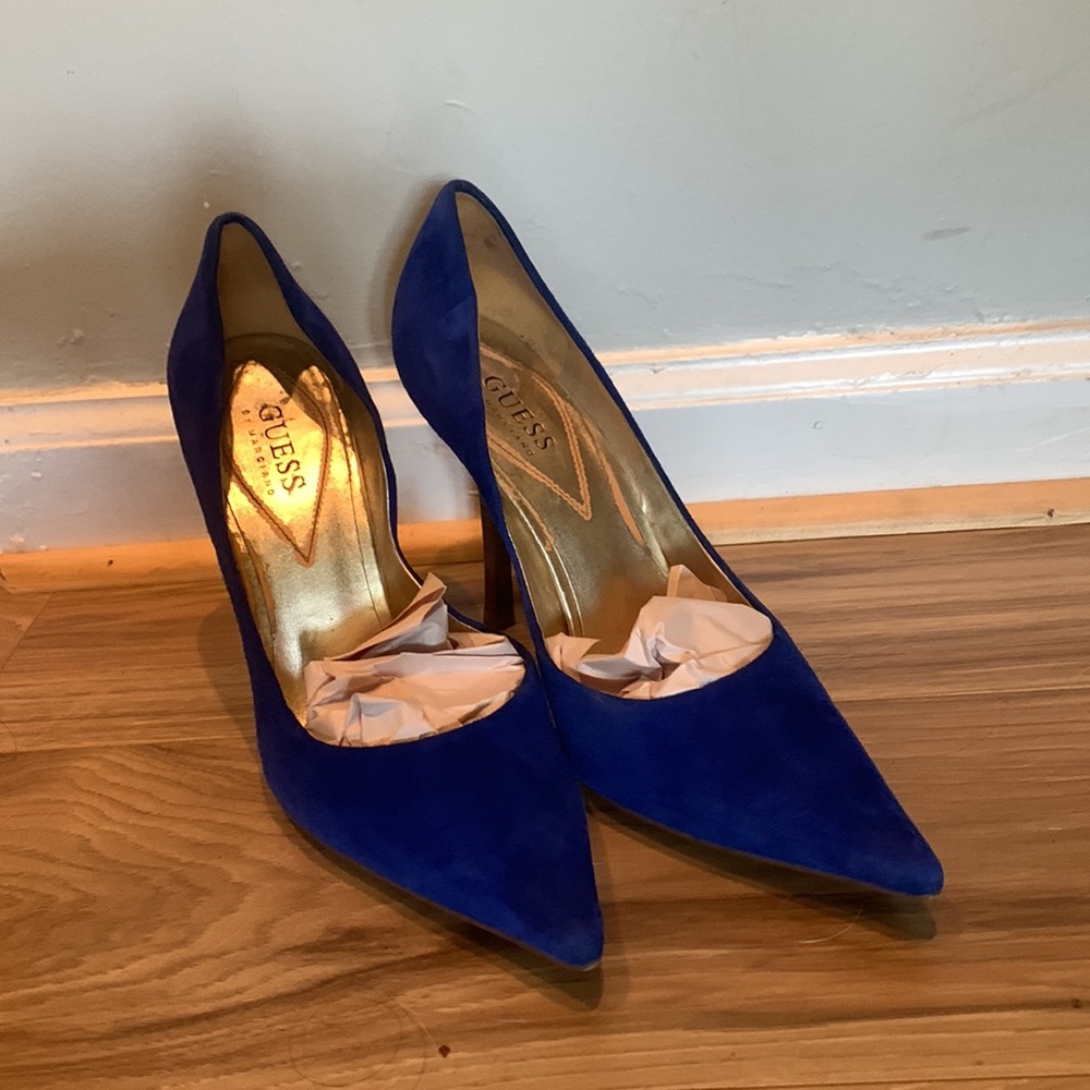 Guess Royal Blue Suede Heels
